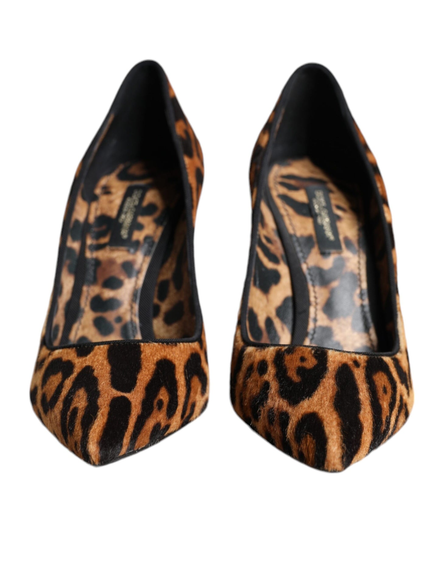 Dolce & Gabbana Brown Leopard Calf Hair Heels Pumps Shoes