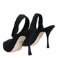 Dolce & Gabbana Black Jersey Stretch Heels Slingback Shoes