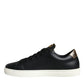 Dolce & Gabbana Black Portofino Sacred Heart Sneakers Shoes