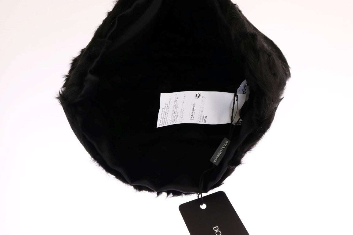 Dolce & Gabbana Black Xiangao Lamb Fur Beanie