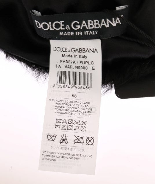 Dolce & Gabbana Black Xiangao Lamb Fur Beanie