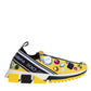 Dolce & Gabbana Yellow Sorrento Crystals Low Top Sneakers Shoes