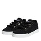 Dolce & Gabbana Black White Portofino Low Top Sneakers Shoes