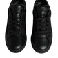 Dolce & Gabbana Black Lace Leather Low Top Sneakers Shoes