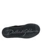 Dolce & Gabbana Black Lace Leather Low Top Sneakers Shoes