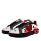 Dolce & Gabbana White Red Crystals Portofino Sneakers Shoes