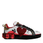 Dolce & Gabbana White Red Crystals Portofino Sneakers Shoes