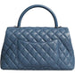 Chanel Dark Blue Flap Top Medium Coco Handle Bag