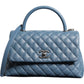 Chanel Dark Blue Flap Top Medium Coco Handle Bag