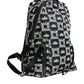 Dolce & Gabbana Black White DG Crown Logo Nylon Backpack Bag