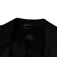 Dolce & Gabbana Black Wool Single Breasted Dress Coat Blazer