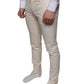 Dolce & Gabbana Off White Chino Wool Skinny Pants