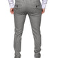 Dolce & Gabbana Gray Check Tartan Wool Skinny Pants