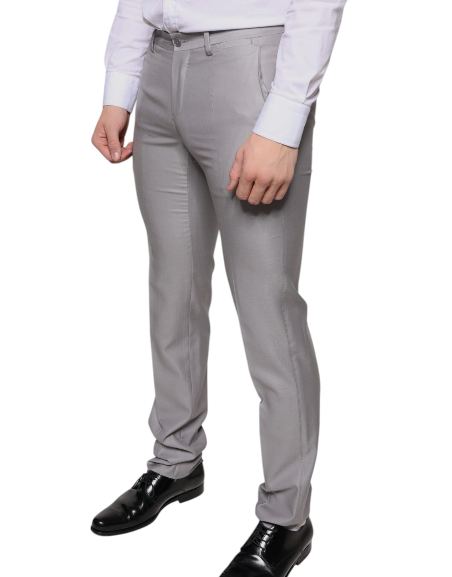 Dolce & Gabbana Light Gray Wool Dress Pants