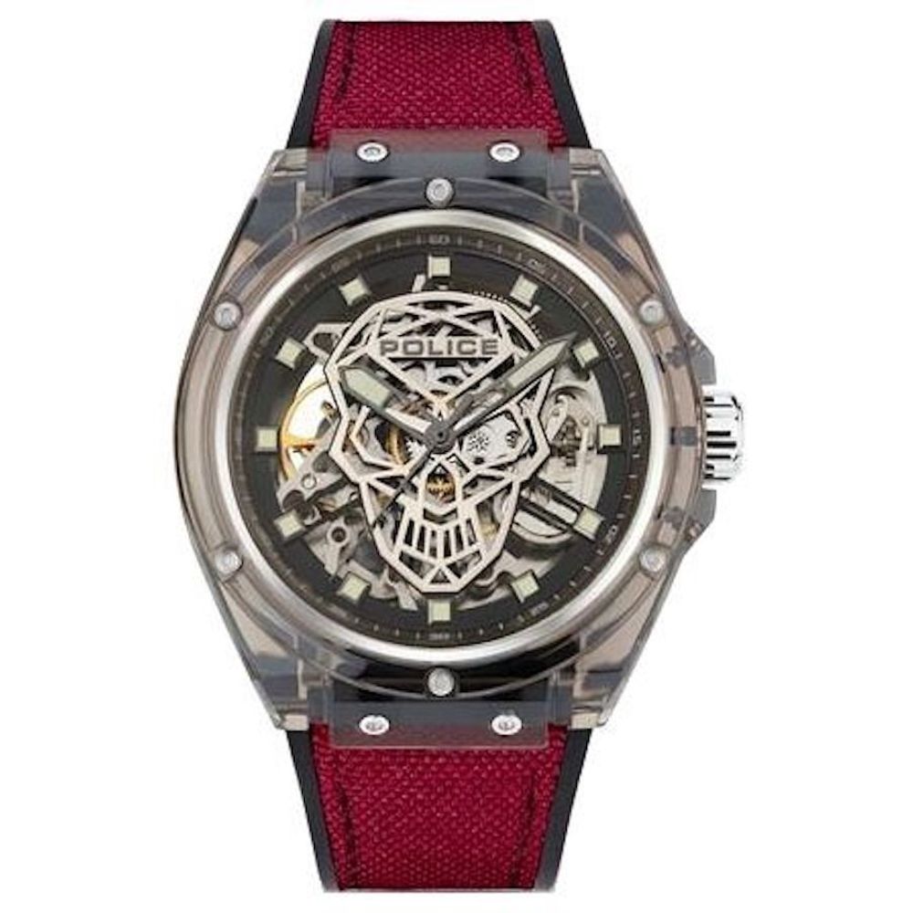 Police Red Silicone Watch