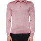 Dolce & Gabbana Pink Polyester Long Sleeve Men Polo T-shirt