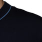 Dolce & Gabbana Dark Blue Wool Crew Neck Men Pullover Sweater