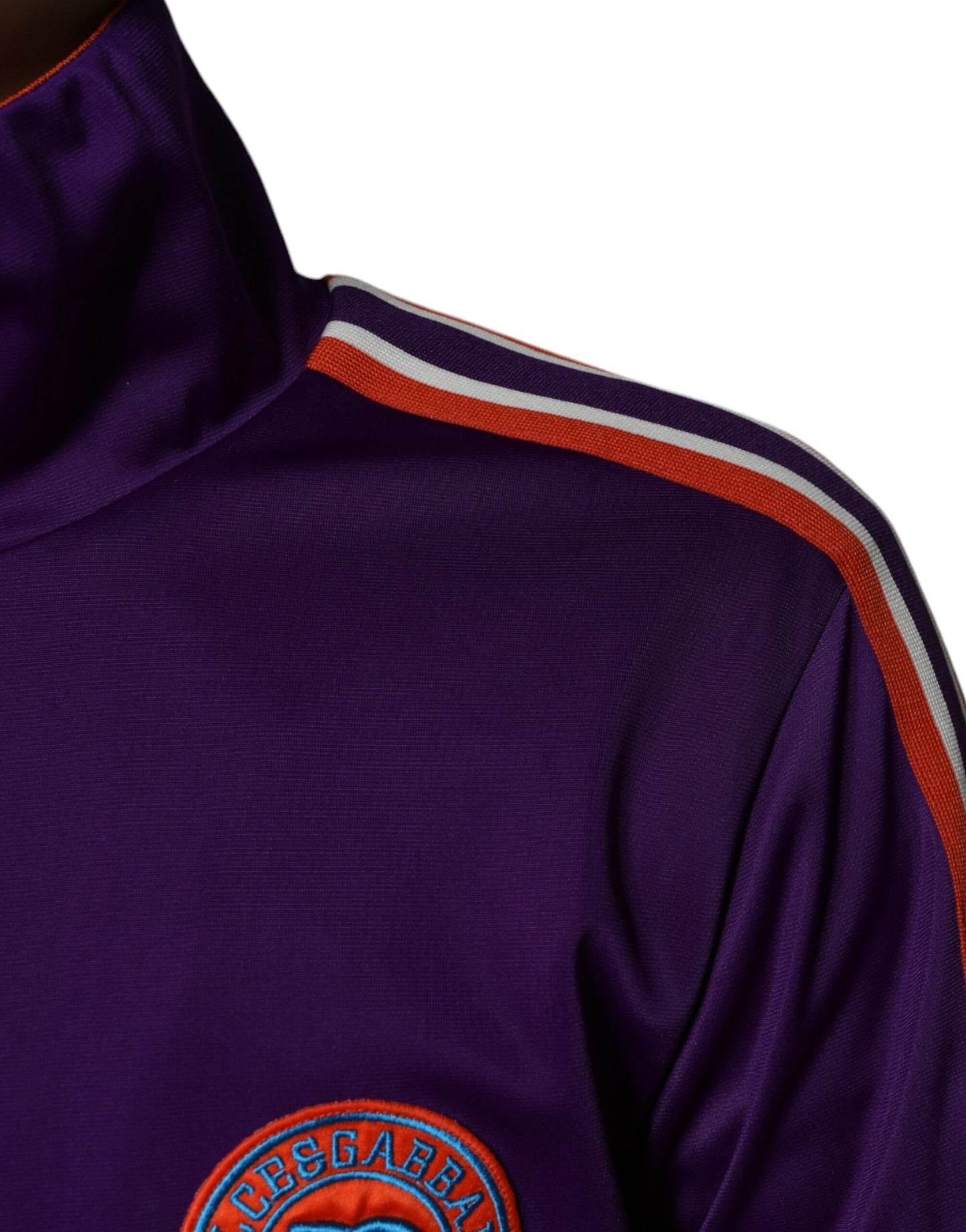 Dolce & Gabbana Purple Orange Full Zip Logo Sweater