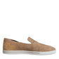 Dolce & Gabbana Beige Suede Caiman Loafers Slippers Shoes