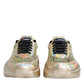 Dolce & Gabbana Gold Sequin Iridiscent Daymaster Sneakers Shoes