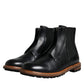 Dolce & Gabbana Black Leather Chelsea Mid Calf Men Boots Shoes