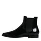 Dolce & Gabbana Black Leather Chelsea Men Ankle Boots Shoes