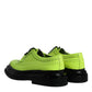 Dolce & Gabbana Neon Green Leather Lace Up Derby Dress Shoes