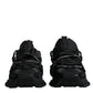 Dolce & Gabbana Black Low Top Space Lace Up Sneakers Shoes