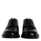 Dolce & Gabbana Black Leather Lace Up Men Derby Formal Shoes