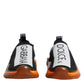 Dolce & Gabbana Black Orange Sorrento Slip On Sneakers Shoes