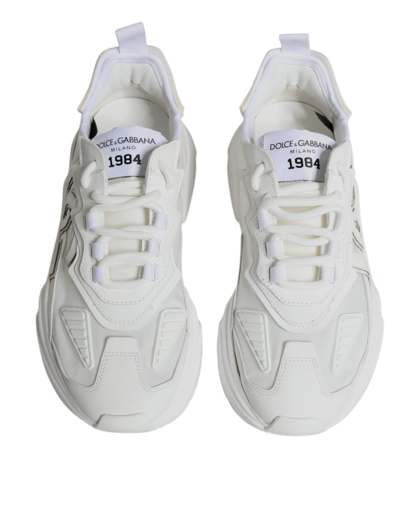 Dolce & Gabbana White Nylon Daymaster Low Top Sneakers Shoes