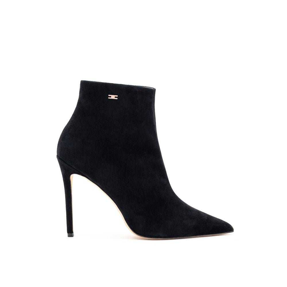 Elisabetta Franchi Black Leather Scamociata Boot