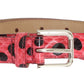 Dolce & Gabbana Pink Polka Snakeskin Silver Buckle Belt