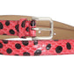 Dolce & Gabbana Pink Polka Snakeskin Silver Buckle Belt