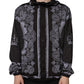 Dolce & Gabbana Black Bandana Hooded Full Zip Bomber Jacket