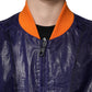 Dolce & Gabbana Blue Cotton Stretch Full Zip Bomber Jacket