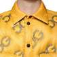 Dolce & Gabbana Yellow Logo Padded Buttoned Blouson Jacket