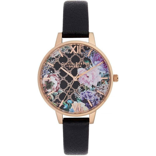 Olivia Burton Black Synthetic Leather Watch