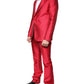 Dolce & Gabbana Red Polyester Single Breasted Formal Suit