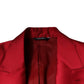 Dolce & Gabbana Red Polyester Single Breasted Formal Suit