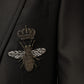 Dolce & Gabbana Black Bee Wool Single Breasted Formal Blazer