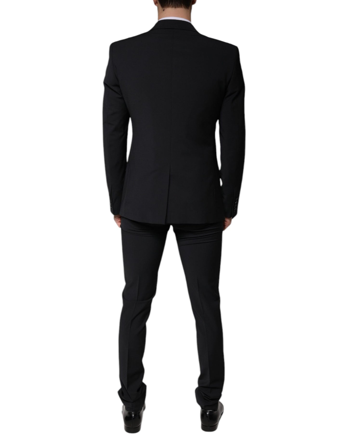 Dolce & Gabbana Black Wool 3 Piece Slim Fit Formal Men Suit