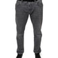 Dolce & Gabbana Dark Gray Cotton Stretch Skinny Denim Jeans