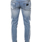 Dolce & Gabbana Blue Cotton Stretch Skinny Denim GOLD Jeans