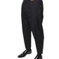 Dolce & Gabbana Black Crown Cotton Dress Pants