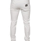 Dolce & Gabbana White Cotton Skinny Slim Men Denim Jeans