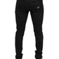 Dolce & Gabbana Black Tattered Cotton Skinny Men Denim Jeans