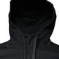 Dolce & Gabbana Black Cotton Hooded Men Full Zip Sweater