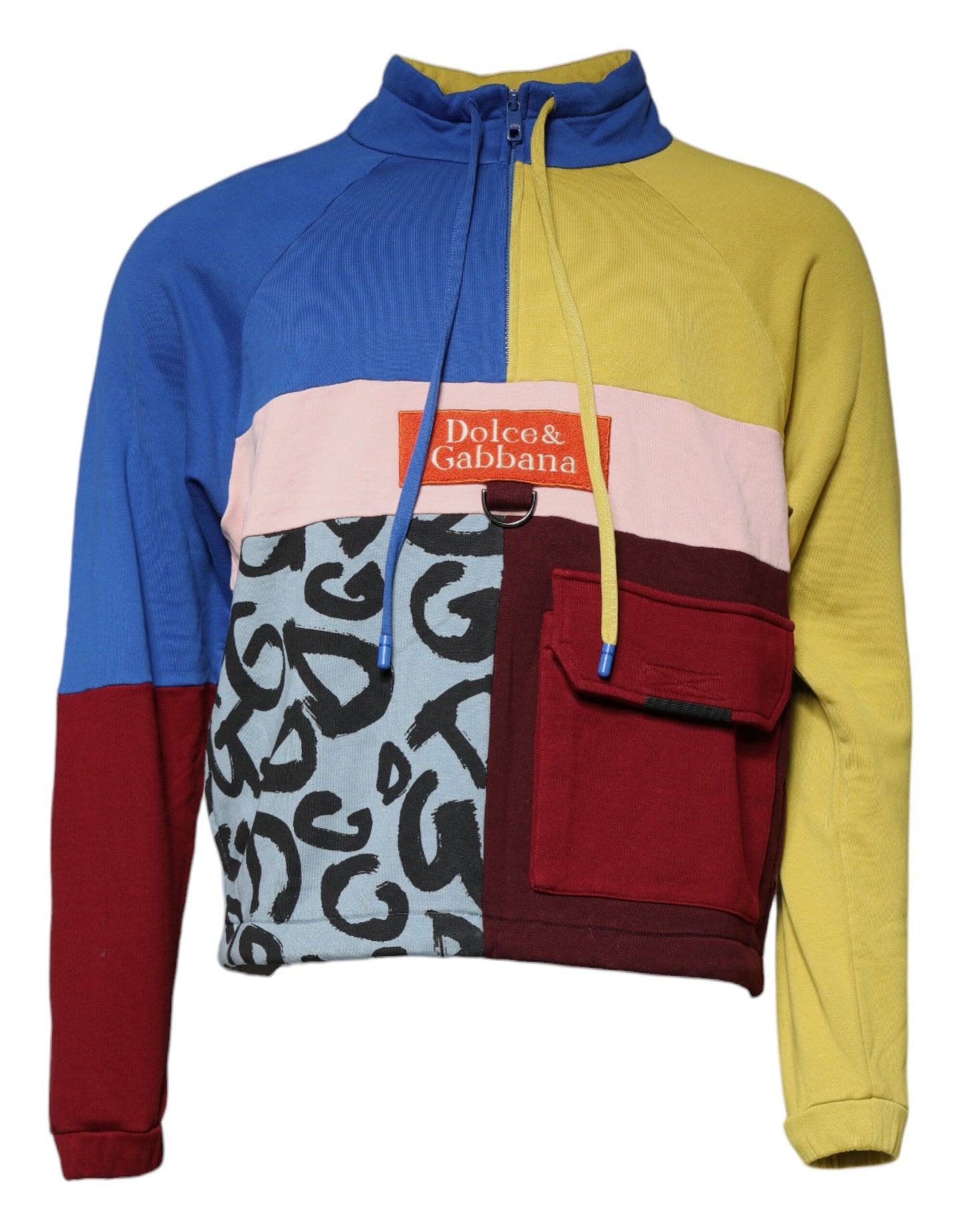 Dolce & Gabbana Multicolor Patchwork Men Sweatshirt Sweater