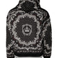 Dolce & Gabbana Black White Bandana Hooded Sweatshirt Sweater